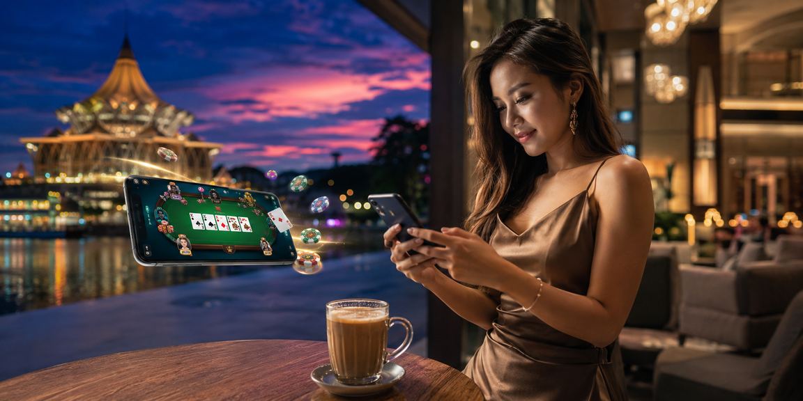 Permainan Teen Patti bergaya Malaysia di Kuching Sarawak dengan suasana perayaan